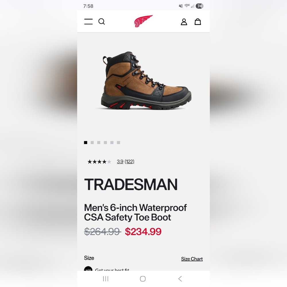 Red Wing Tradesman Brown and Black Safety Toe Boots